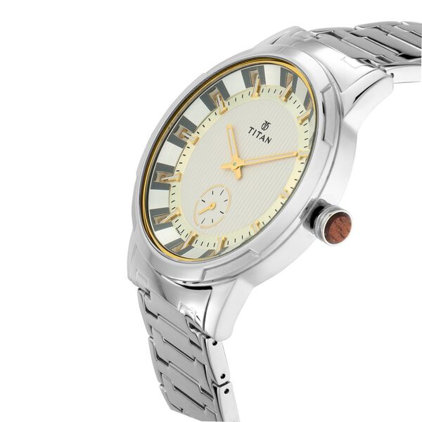 Titan Quartz Analog Silver Dial Metal Strap Watch for Men - image number 2