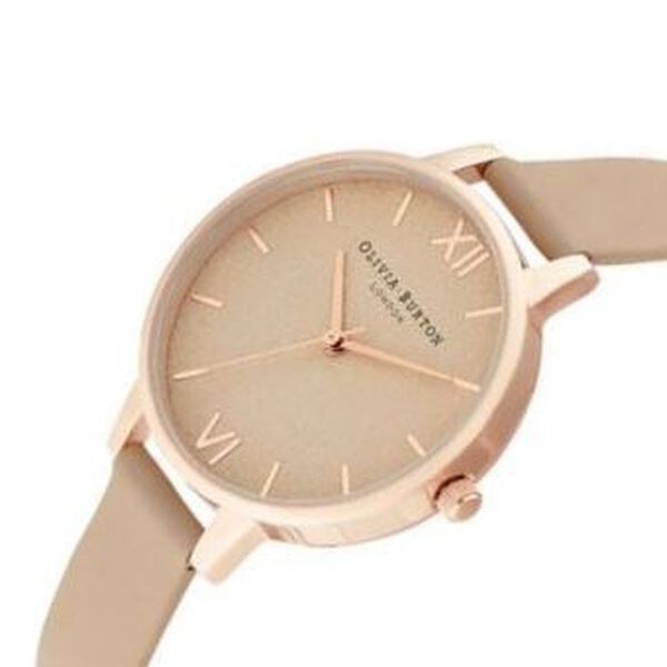 Olivia Burton Quartz Analog Rose Gold Dial Leather Strap Watch for Women - image number 1