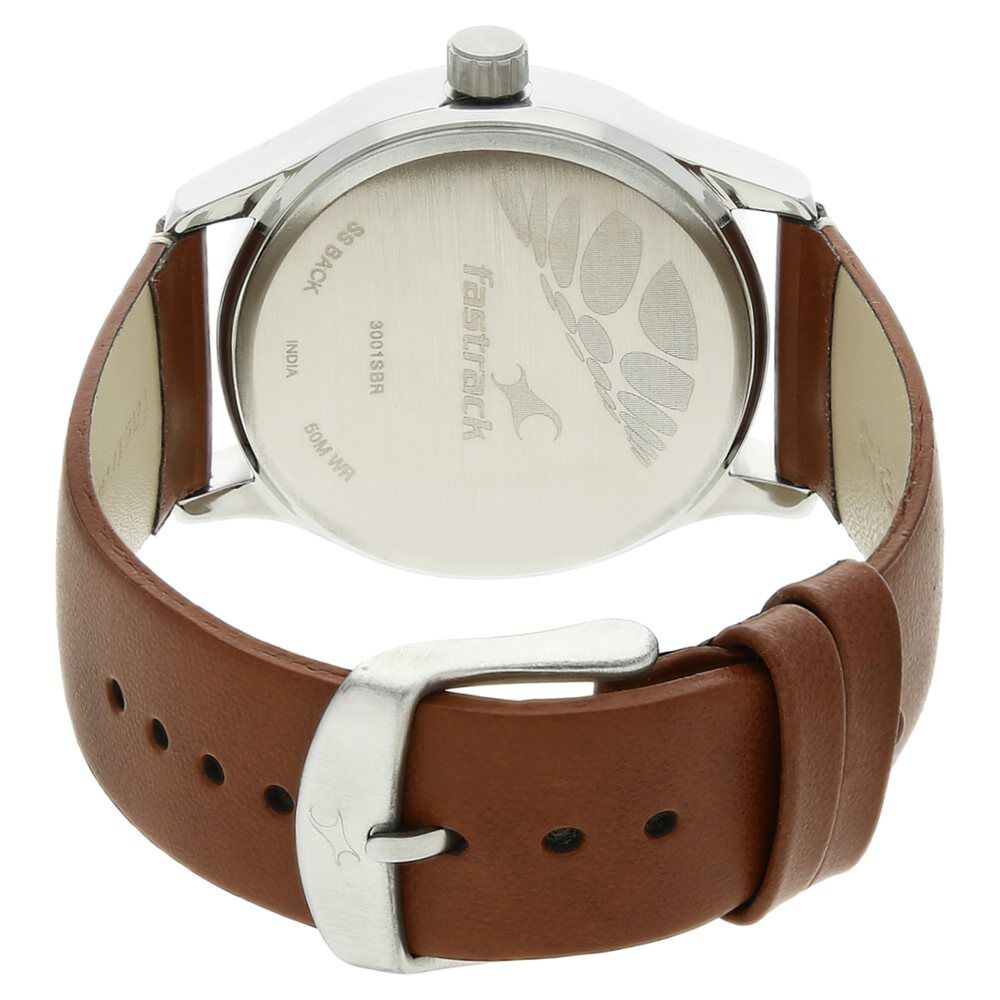 Buy Online Fastrack Bare Basics Quartz Analog Green Dial Leather Strap Watch for Guys nk3001sl11 Titan