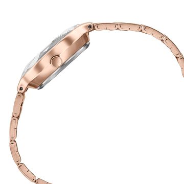 Sonata Festive Quartz Analog Pink Dial Rose Gold Metal Strap Watch For Women