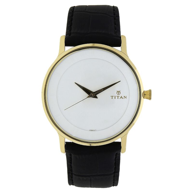 Titan Men Analog White Dial Leather Strap Watch for Men - image number 0