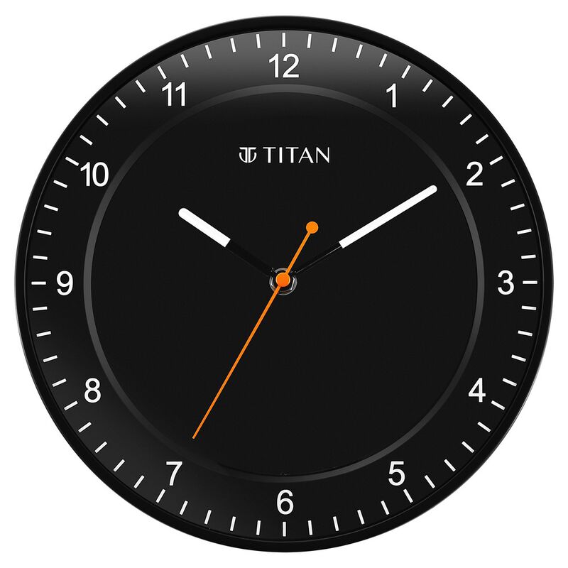 Titan Contemporary Black Wall Clock with Domed Glass and Silent Sweep 27 x 27 cm (Small) - image number 0