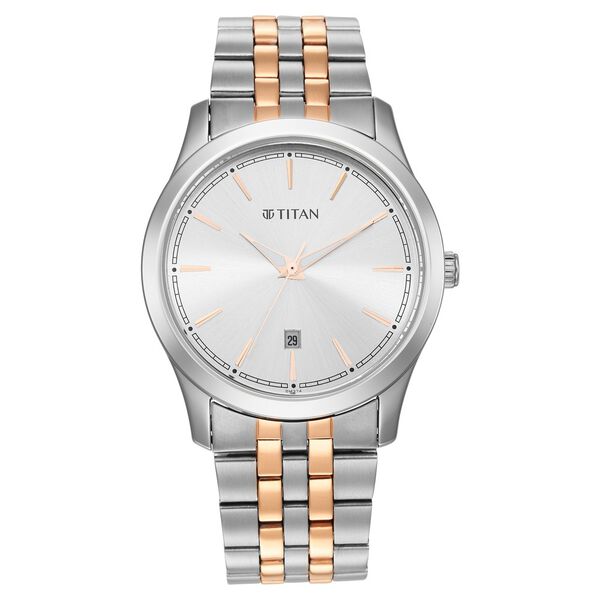 Titan Trendsetters Silver White Dial Analog Stainless Steel Strap watch for Men - image number 1