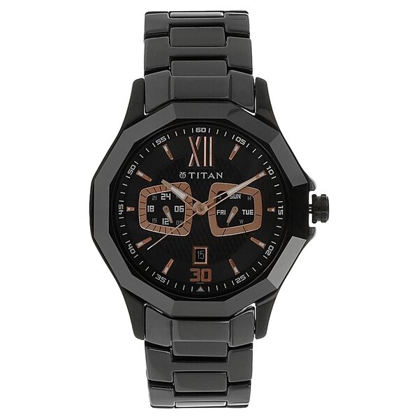 Titan Analog Black Dial Steel and Ceramic Strap watch for Men - image number 0
