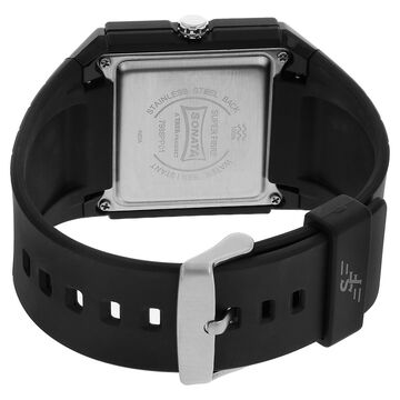 SF Quartz Analog Black Dial Plastic Strap Watch for Men