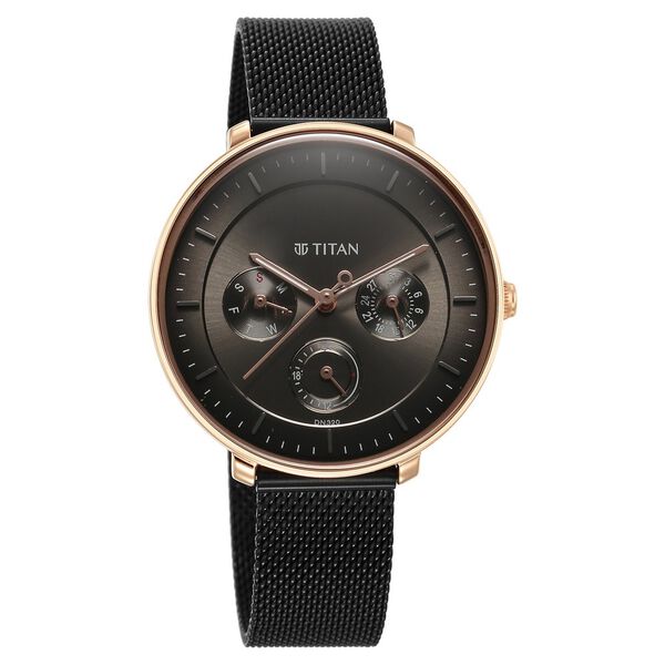 Titan Noir Anthracite Dial Women Watch With Stainless Steel Strap - image number 0