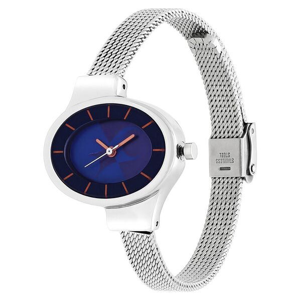 Fastrack Hitlist Quartz Analog Blue Dial Stainless Steel Strap Watch for Girls - image number 2
