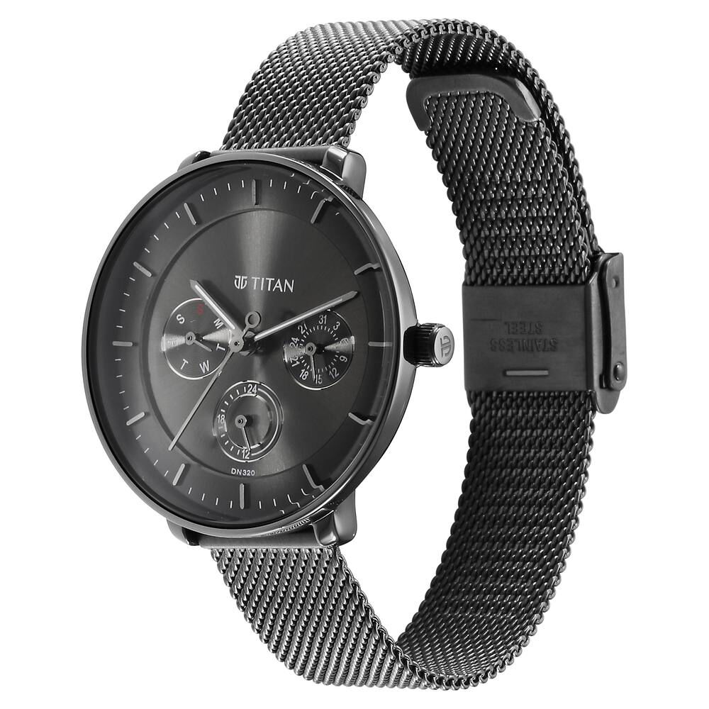 Buy Online Titan Noir Anthracite Analog Stainless Steel Strap