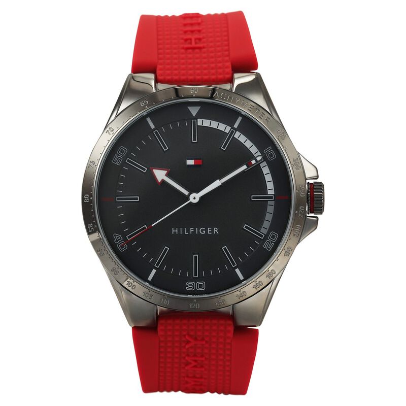 Tommy Hilfiger Quartz Analog Grey Dial Silicone Strap Watch for Men - image number 0