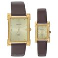 Sonata Quartz Analog Champagne Dial Strap Watch for Couple - image number 0