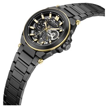 Kenneth Cole Automatic With Self Winding Automatic With Self Winding Black Dial Stainless Steel Strap Watch For Men