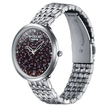 Sonata Poze Quartz Analog Multicoloured Dial Stainless Steel Strap Watch For Women