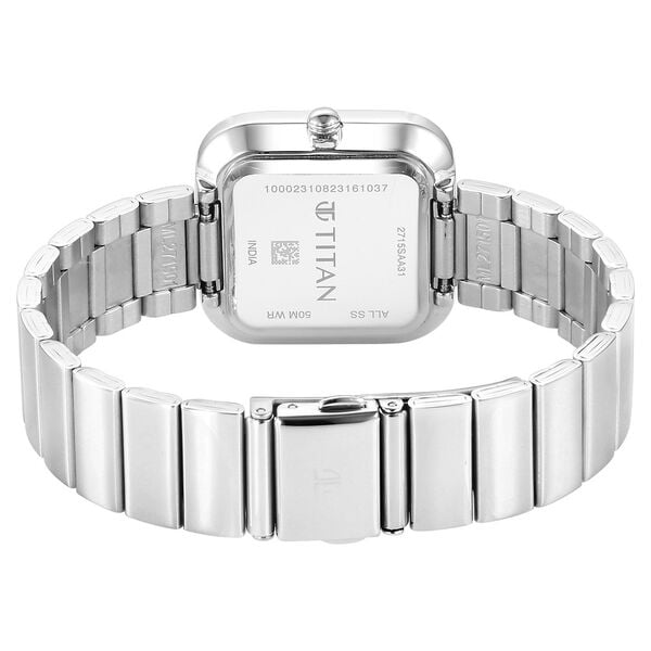 Titan Purple Stackables Quartz Analog White Dial Stainless Steel Strap Watch for Women - image number 6