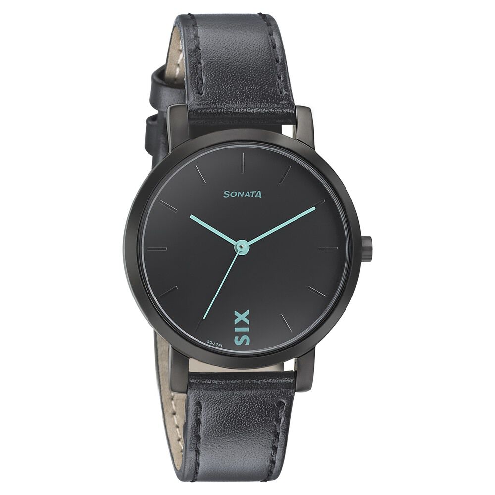 Sonata black wrist watch new arrivals
