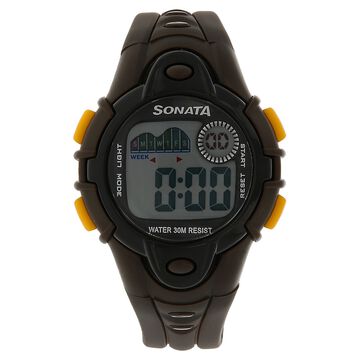 SF Digital Grey Dial Plastic Strap Unisex Watch