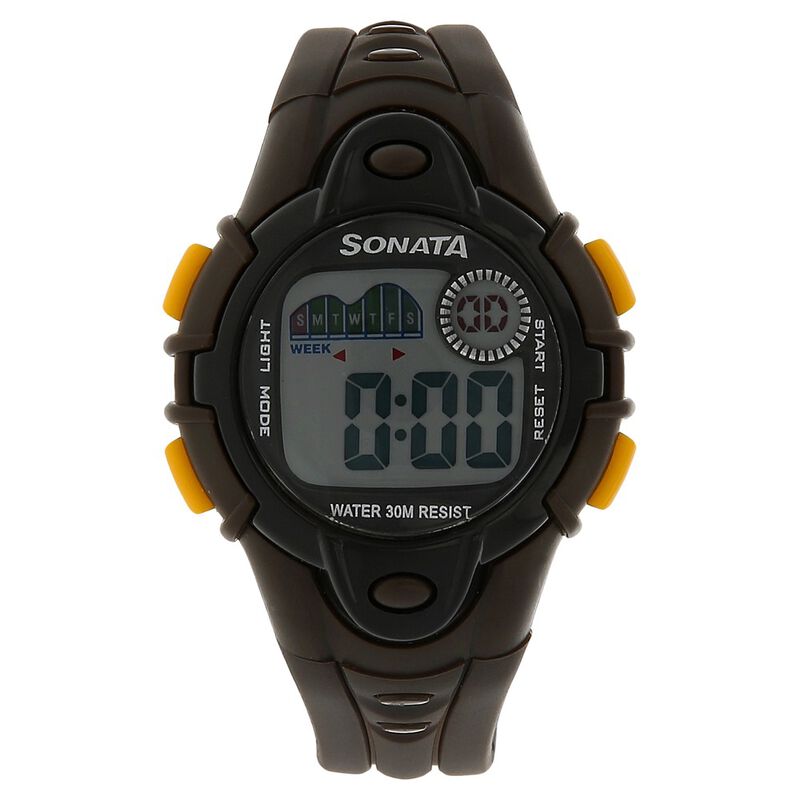 SF Digital Grey Dial Plastic Strap Unisex Watch