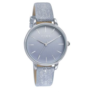 Sonata Poze Quartz Analog Silver Dial Pink Color Leather Strap Watch For Women