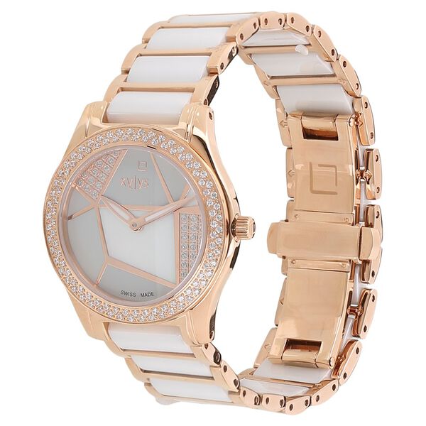 Xylys Quartz Analog Mother of Pearl Dial White Stainless Steel & Ceramic Strap Watch For Women - image number 1