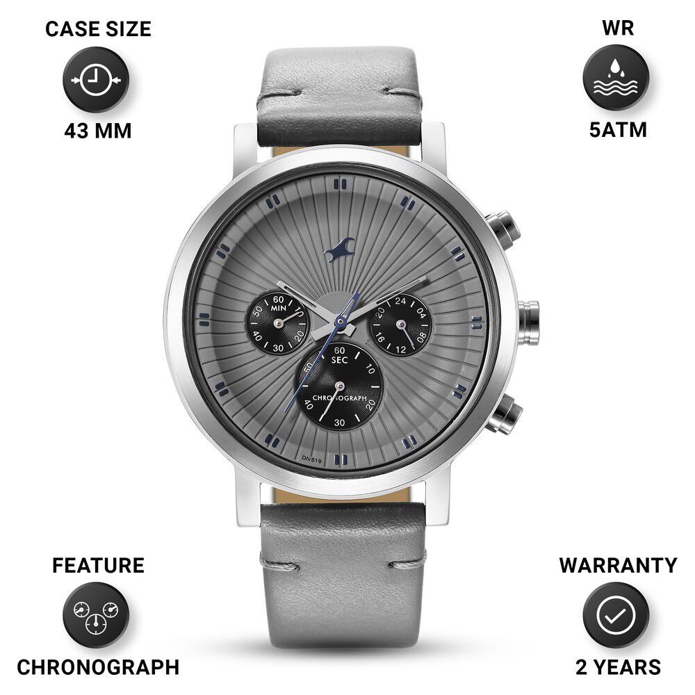 Fastrack grey analog watch discount