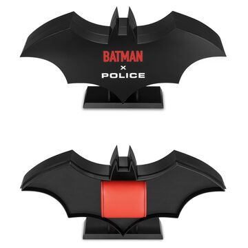 Police Batman Multifunction Black Dial Black Silicone Strap Watch For Men