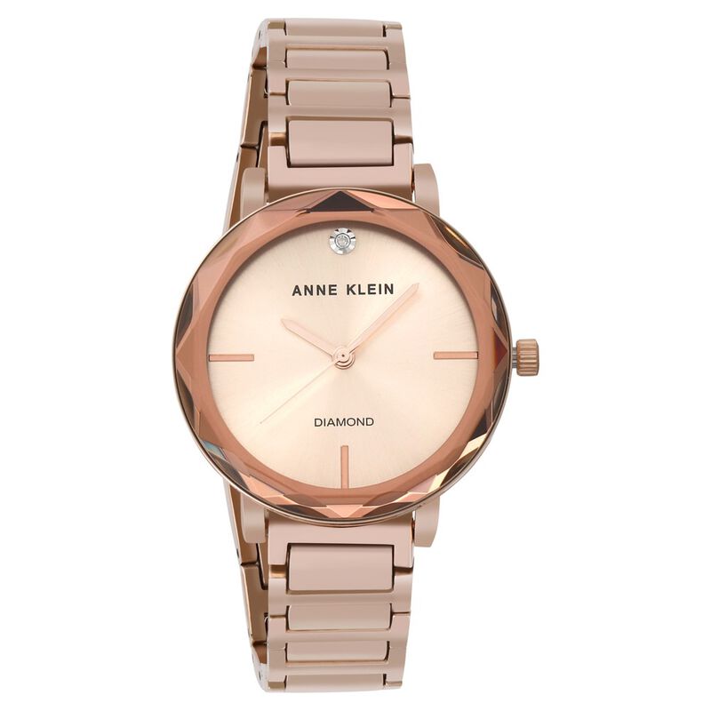 Anne Klein Quartz Analog Rose Gold Dial Metal Strap Watch for Women