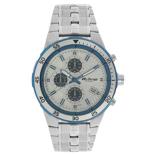 Titan Quartz Chronograph White Dial Stainless Steel Strap Watch for Men - image number 0