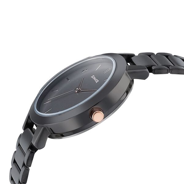Sonata Play Anthracite Dial Women Watch With Stainless Steel Strap - image number 2