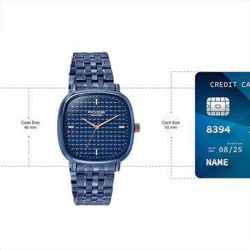 Sonata Poze Quartz Analog Blue Dial Blue Colour Stainless Steel Strap Watch For Men
