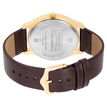 Sonata Quartz Analog with Day and Date White Dial Leather Strap Watch for Men