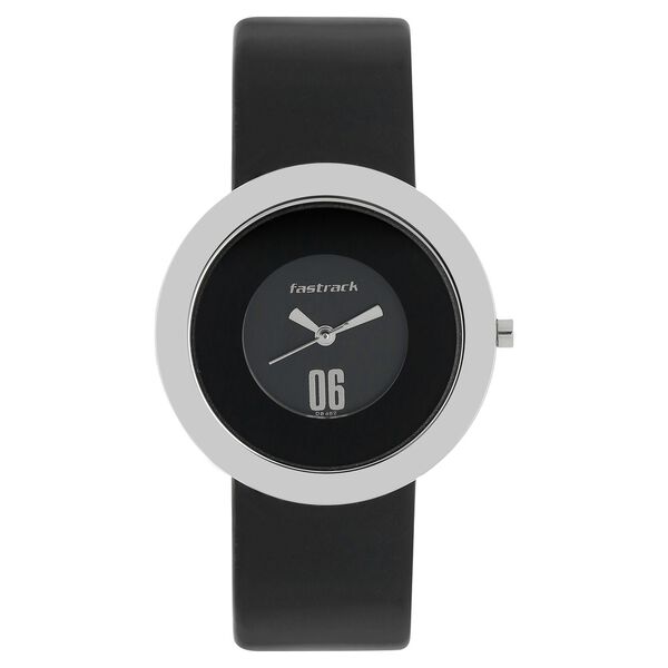 Fastrack Quartz Analog Black Dial Leather Strap Watch for Girls - image number 0