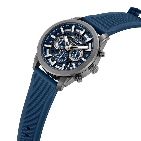 Kenneth Cole Quartz Multifunction Blue Dial Blue Colour Silicone Strap Watch For Men - image number 3