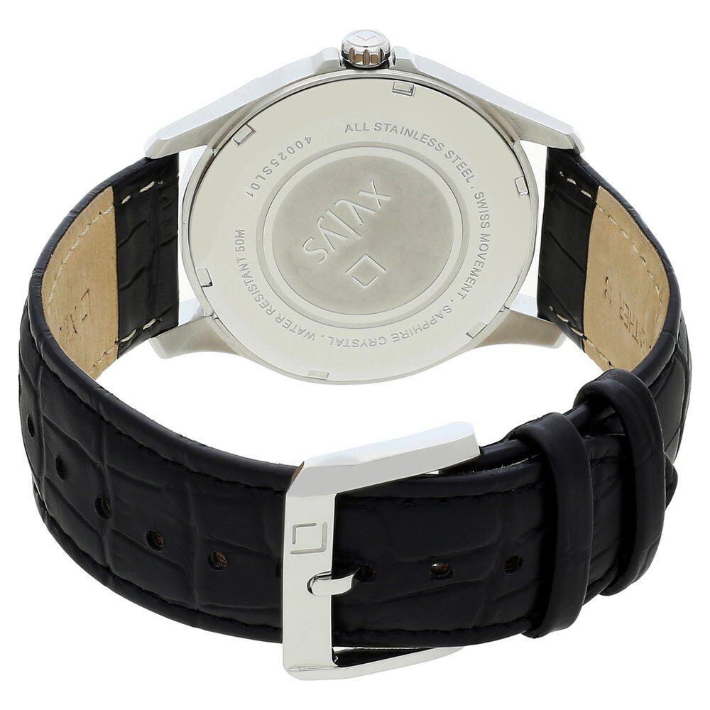 Buy Online Xylys Swiss Analog with Date Black Leather Strap and