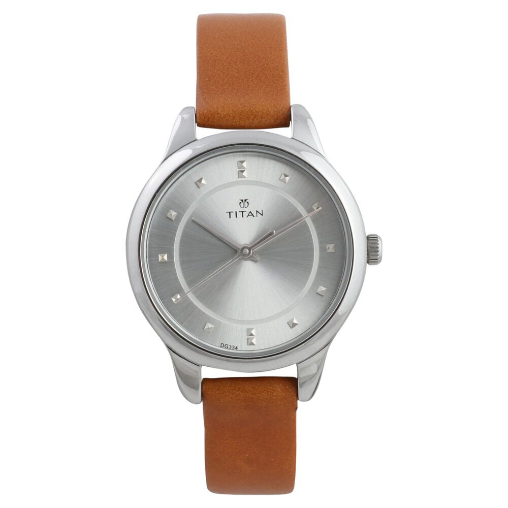Buy Online Titan Workwear Silver Dial Women Watch With Leather