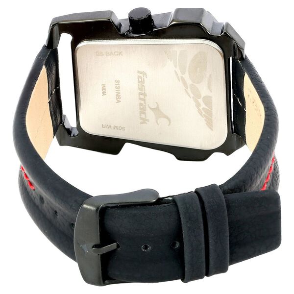 Fastrack Quartz Analog Black Dial Leather Strap Watch for Guys - image number 2