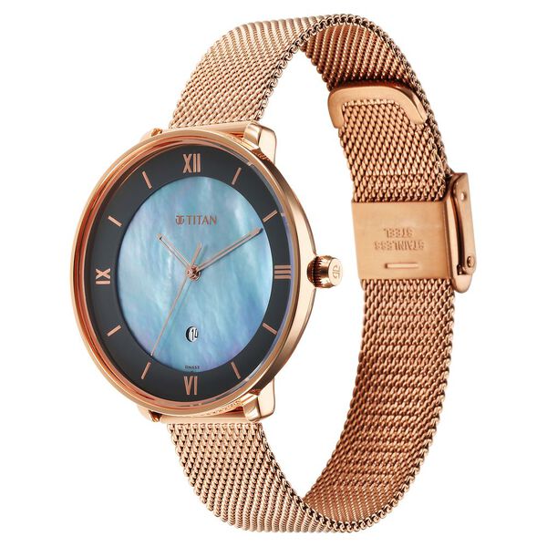 Titan Workwear Mother Of Pearl Dial Analog with Date Stainless Steel Strap watch for Women - image number 2