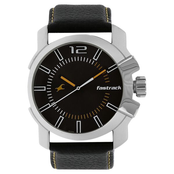 Fastrack Quartz Analog Grey Dial Leather Strap Watch for Guys - image number 0
