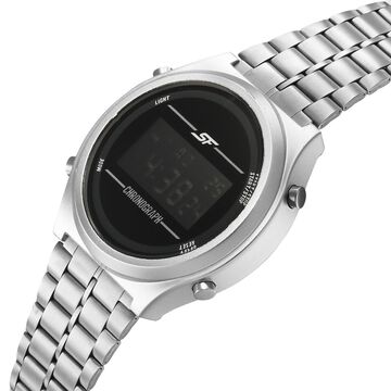 SF CirQle Digital Dial Silver Stainless Steel Strap Watch For Men
