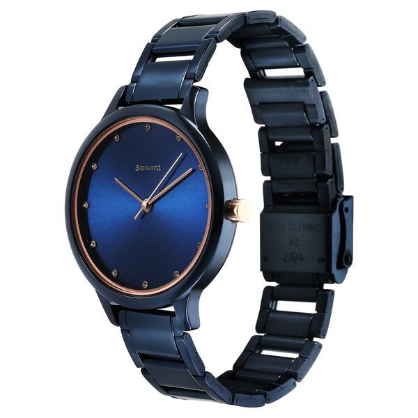 Sonata Blush Quartz Analog Blue dial Stainless Steel Strap Watch for Women - image number 1