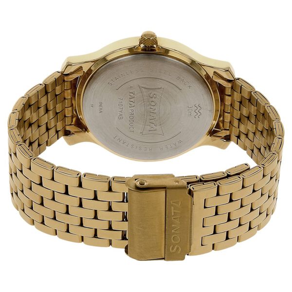 Sonata Quartz Analog Champagne Dial Stainless Steel Strap Watch for Men - image number 3