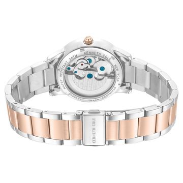 Kenneth Cole Automatic Rose Gold Dial Two Toned Stainless Steel Strap Watch For Women