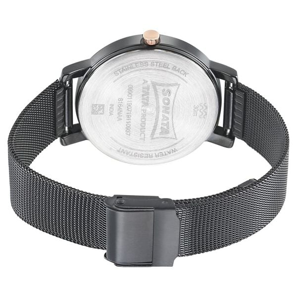 Sonata Onyx Black Dial Women Watch With Stainless Steel Strap - image number 3