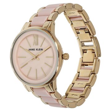 Anne Klein Quartz Analog Beige Dial Bimetal Strap Watch for Women