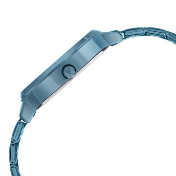 Fastrack Crush Quartz Analog Blue Dial Stainless Steel Strap Watch for Girls