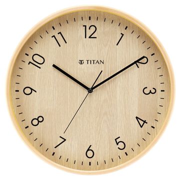 Titan Wooden Wall Clock with Dark Brown Dial