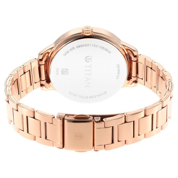 Titan Purple Glam It Up Quartz Analog Multicoloured Dial Rose Gold Stainless Steel Strap Watch For Women - image number 4