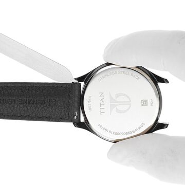 20 mm Black Genuine Leather Straps for Men