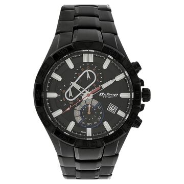 Titan Quartz Chronograph Black Dial Stainless Steel Strap Watch for Men