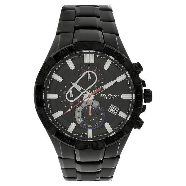 Titan Quartz Chronograph Black Dial Stainless Steel Strap Watch for Men - image number 0