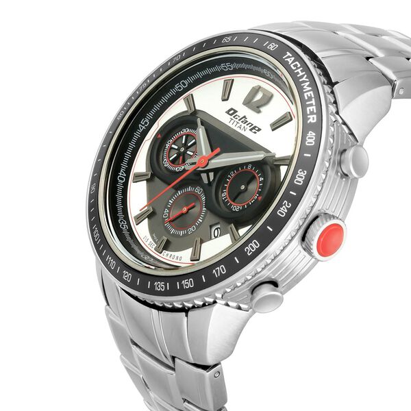 Titan Octane Silver Dial Chronograph Metal Strap watch for Men - image number 2