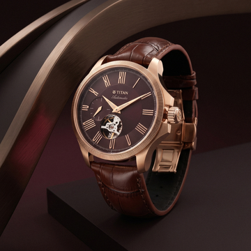 Titan Automatic Atrium Offset Seconds Open Heart Automatic